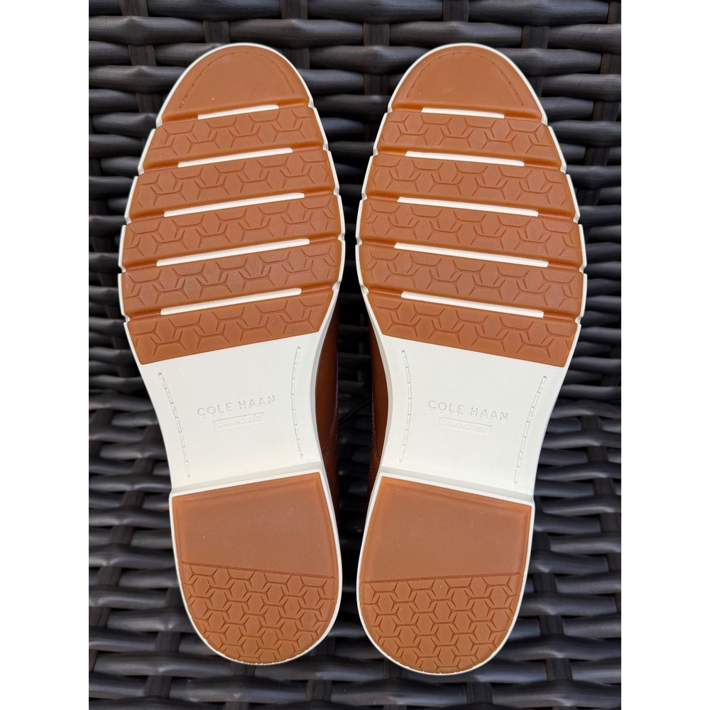 Cole Haan Mens FlexGrand 360 Tan Leather Plain Toe Derby Shoes Size 10M New - Picture 8 of 11